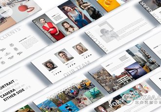 50页摄影机构服装展示PPT模板 - 顶尖PPT