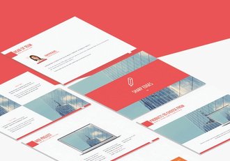 红色团队介绍数据图表企业通用PPT模板 - 顶尖PPT