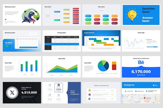 商业创意提案动画图形地图PPT模板 - 顶尖PPT