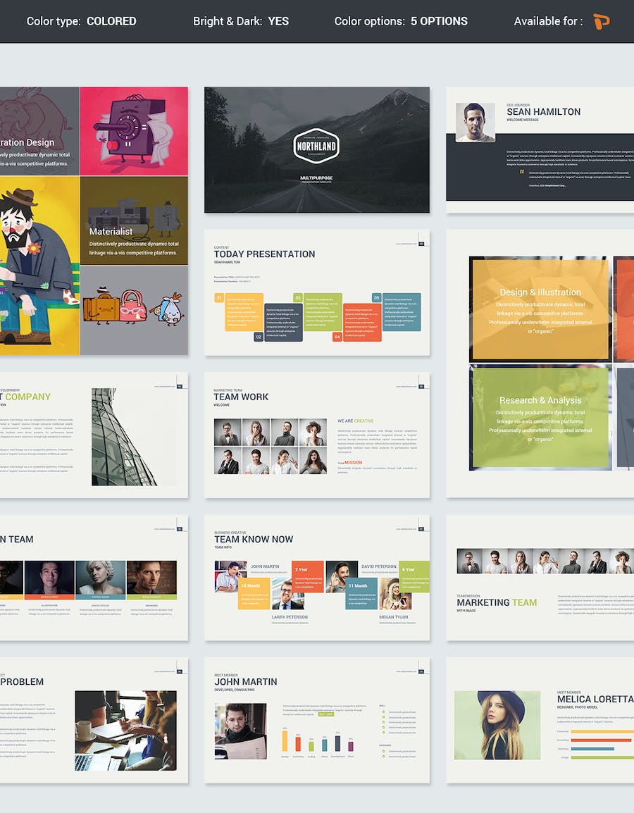 彩色商务数据图形多用途PPT模板 - 顶尖PPT