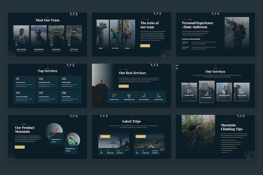 户外冒险登山运动keynote模板 - 顶尖PPT