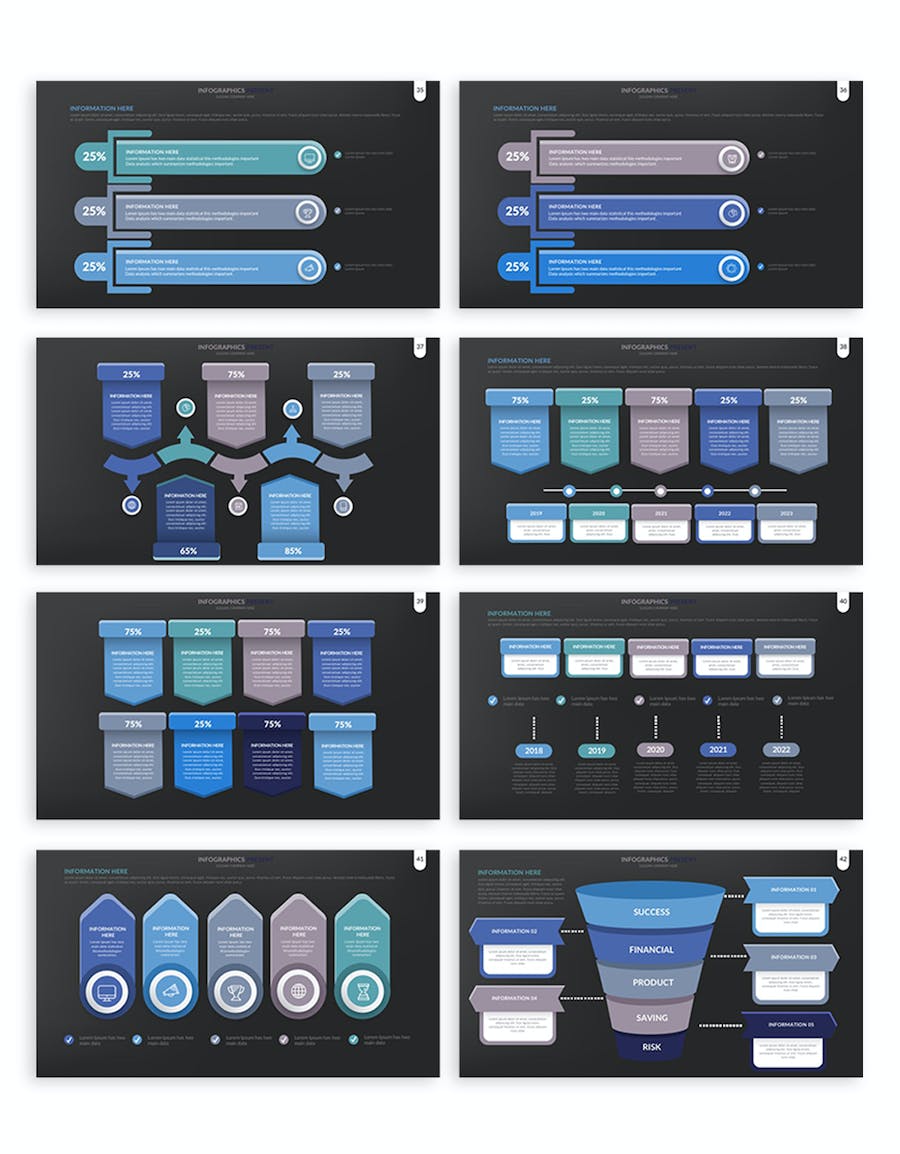 步骤流程图形微立体风格PPT模板 - 顶尖PPT