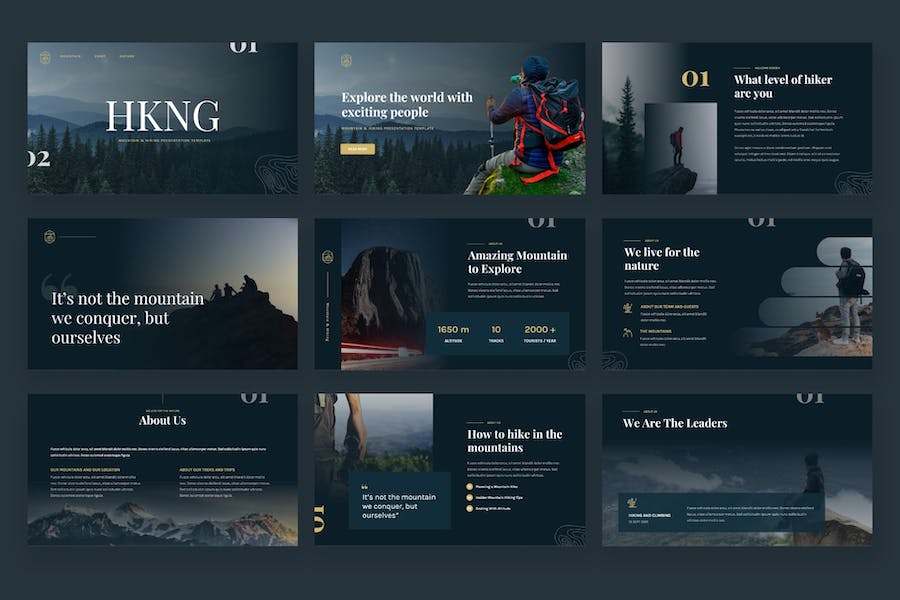 户外冒险登山运动keynote模板 - 顶尖PPT