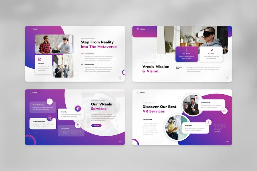 VR虚拟现实科技PPT模板 - 顶尖PPT