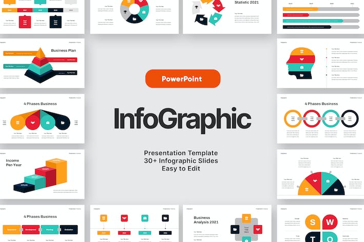 多色彩商务信息图PPT模板 - 顶尖PPT
