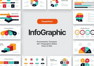 多色彩商务信息图PPT模板 - 顶尖PPT