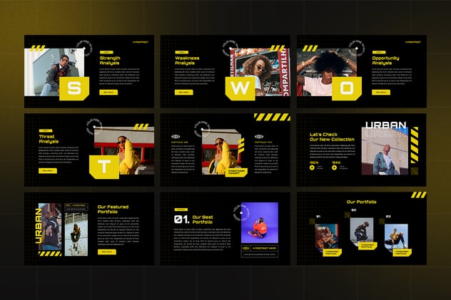 城市街头潮流服装PPT模板 - 顶尖PPT