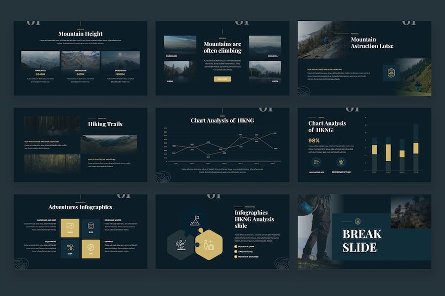 户外冒险登山运动keynote模板 - 顶尖PPT