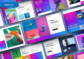 紫粉色渐变商务Keynote模板 - 顶尖PPT