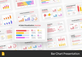 彩色条形柱形图PPT模板 - 顶尖PPT