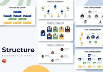 商业组织结构层级信息图形PPT模板 - 顶尖PPT