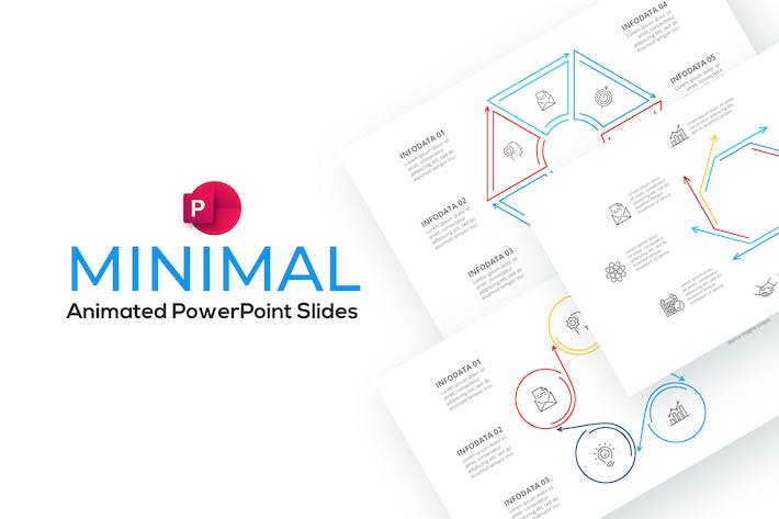 极简线条动画信息图表PPT模板 - 顶尖PPT