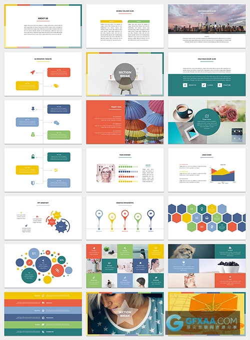 彩色产品照片展示社会调查PPT模板 - 顶尖PPT