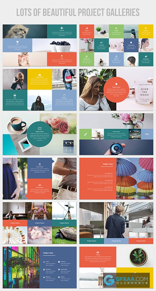 彩色产品照片展示社会调查PPT模板 - 顶尖PPT