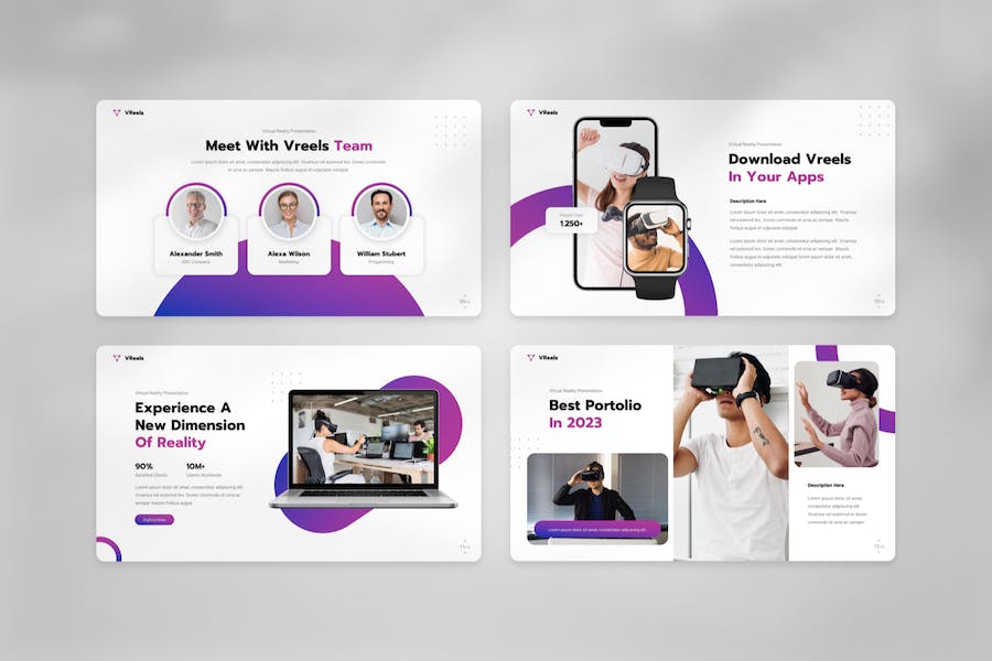 VR虚拟现实科技PPT模板 - 顶尖PPT