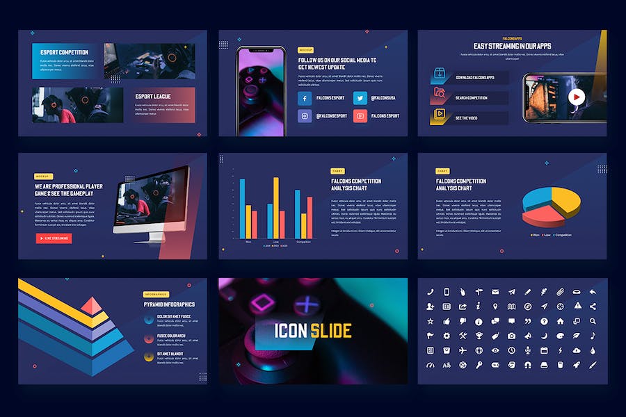 游戏电子竞技主题PPT模板 - 顶尖PPT