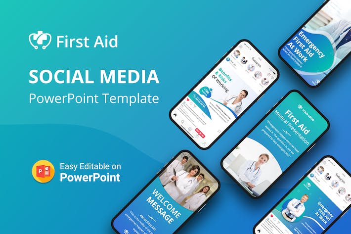 医疗急救社交媒体推广PPT模板 - 顶尖PPT