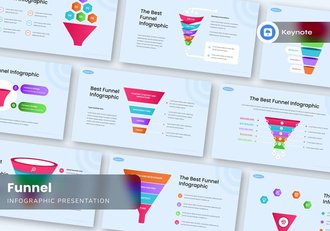 营销漏斗转化路径分析信息图形Keynote模板 - 顶尖PPT