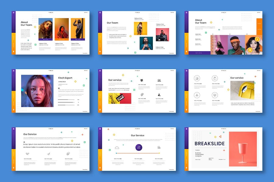 多彩视觉商务企业品牌形象宣传推广PPT模板 - 顶尖PPT