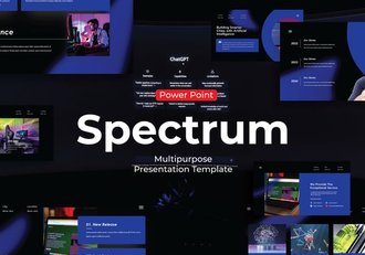 暗色科技频谱视觉PPT模板 - 顶尖PPT