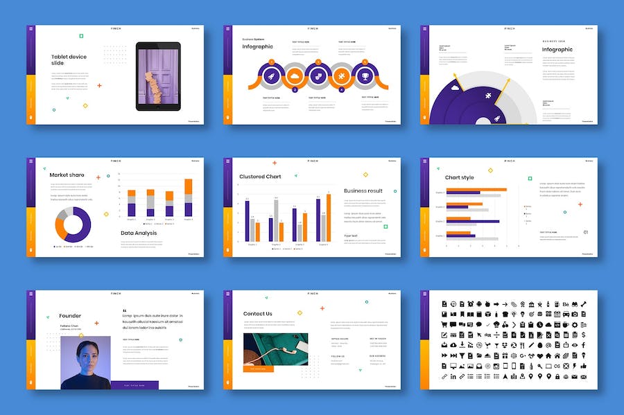 多彩视觉商务企业品牌形象宣传推广PPT模板 - 顶尖PPT