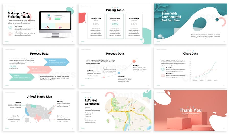 化妆品美容护肤产品推广PPT模板 - 顶尖PPT