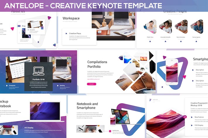 渐变三角形商务风格keynote模板 - 顶尖PPT