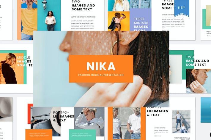 时尚极简风夏季服装展示keynote模板 - 顶尖PPT