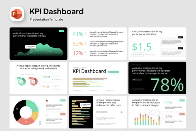 KPI业绩指标监测系统PPT模板 - 顶尖PPT