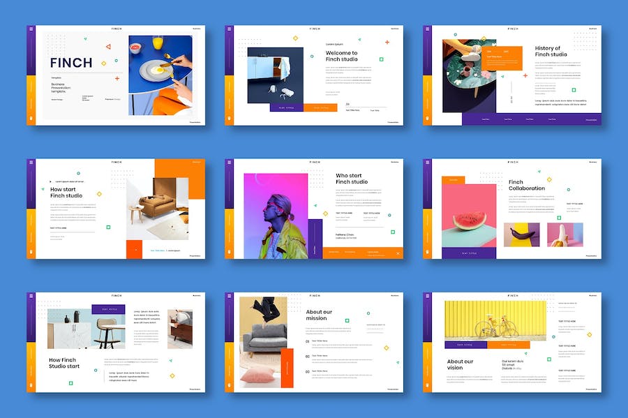 多彩视觉商务企业品牌形象宣传推广PPT模板 - 顶尖PPT