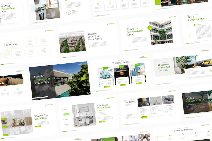 绿色房地产介绍宣传地产主题keynote模板 - 顶尖PPT