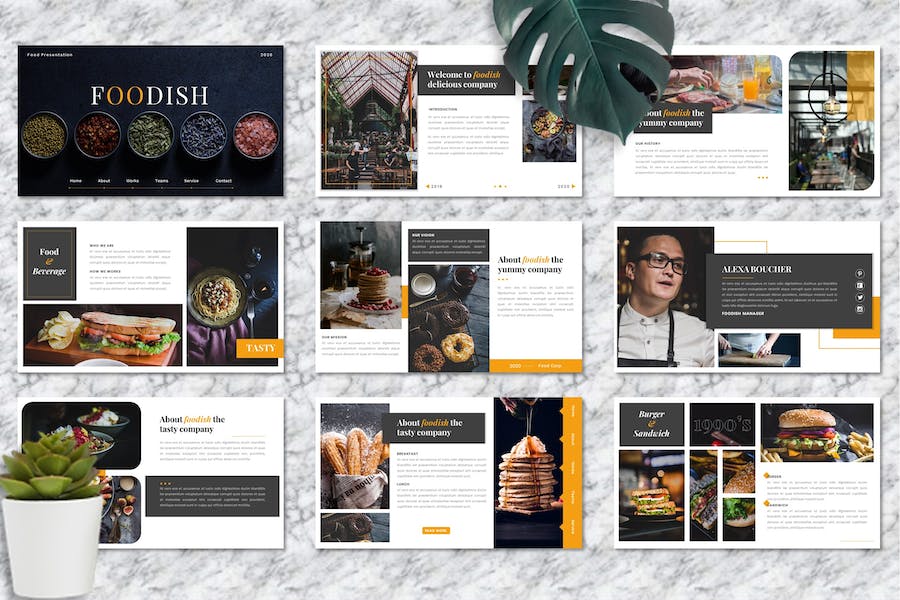 美食饮品行业推介营销宣传PPT模板 - 顶尖PPT