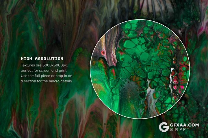 15张高清抽象颜料纹理图片素材+PS笔刷文件 - 顶尖PPT