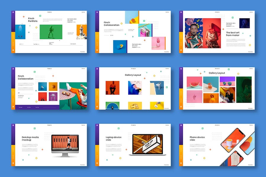 多彩视觉商务企业品牌形象宣传推广PPT模板 - 顶尖PPT