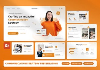 橙色企业战略方案规划PPT模板 - 顶尖PPT