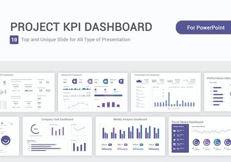 项目KPI仪表板图表PPT模板 - 顶尖PPT