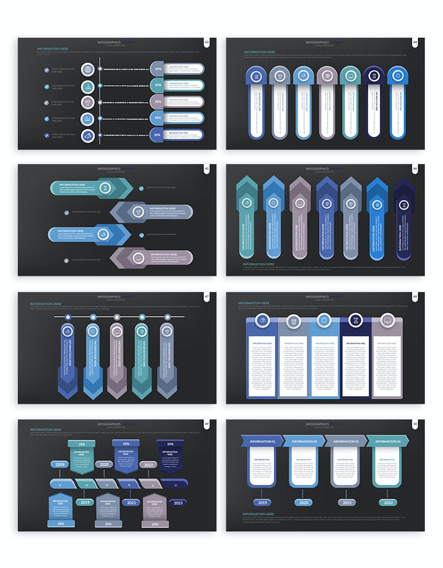 步骤流程图形微立体风格PPT模板 - 顶尖PPT