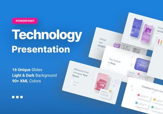 微立体风格技术公司APP市场分析国外PPT模板 - 顶尖PPT