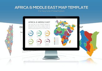 非洲中东地区各个国家地图keynote模板 - 顶尖PPT