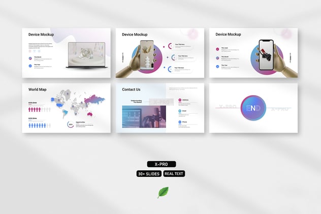 蓝紫色渐变多用途信息图形keynote模板 - 顶尖PPT