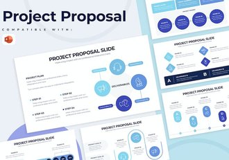 蓝色商业项目提案计划书信息图PPT模板 - 顶尖PPT