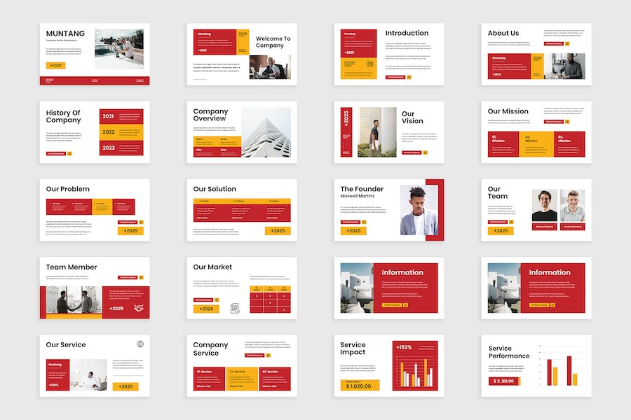 创意红白色调企业简介PPT模板 - 顶尖PPT