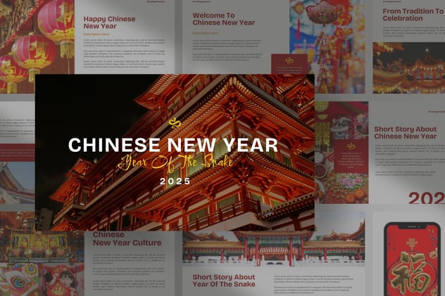 中国新年文化讲座民俗风俗介绍Keynote模板 - 顶尖PPT