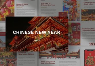 中国新年文化讲座民俗风俗介绍Keynote模板 - 顶尖PPT