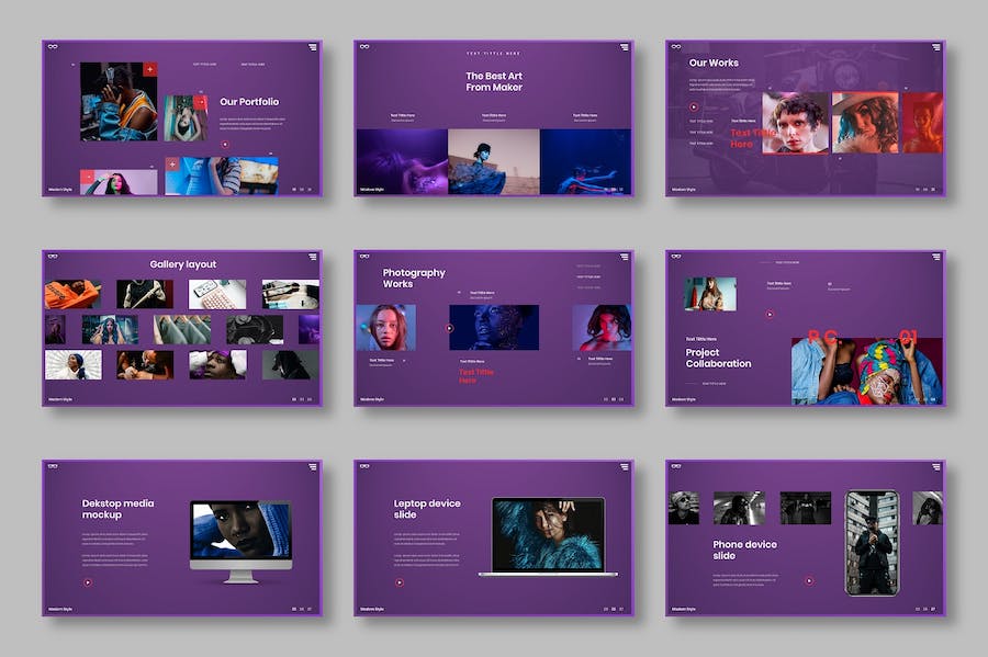 创意视觉设计商务项目展示PPT模板 - 顶尖PPT