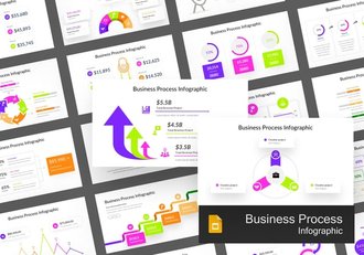 彩色业务流程信息图形PPT模板 - 顶尖PPT