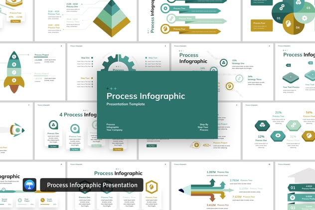 过程步骤数据信息图形keynote模板 - 顶尖PPT