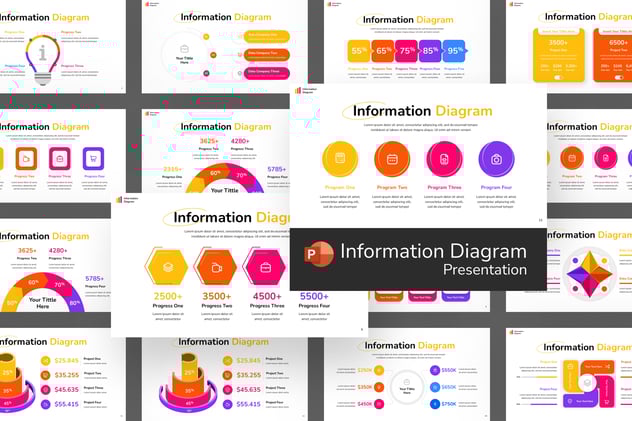 彩色步骤流程信息图形PPT模板 - 顶尖PPT