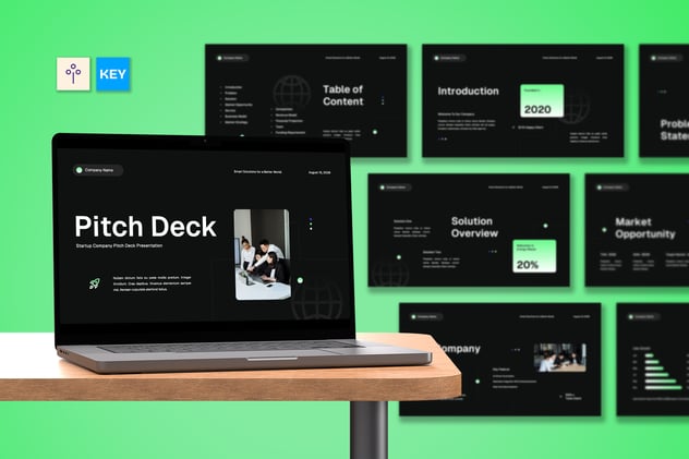 黑绿白现代商务风格keynote模板 - 顶尖PPT