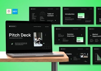 黑绿白现代商务风格keynote模板 - 顶尖PPT